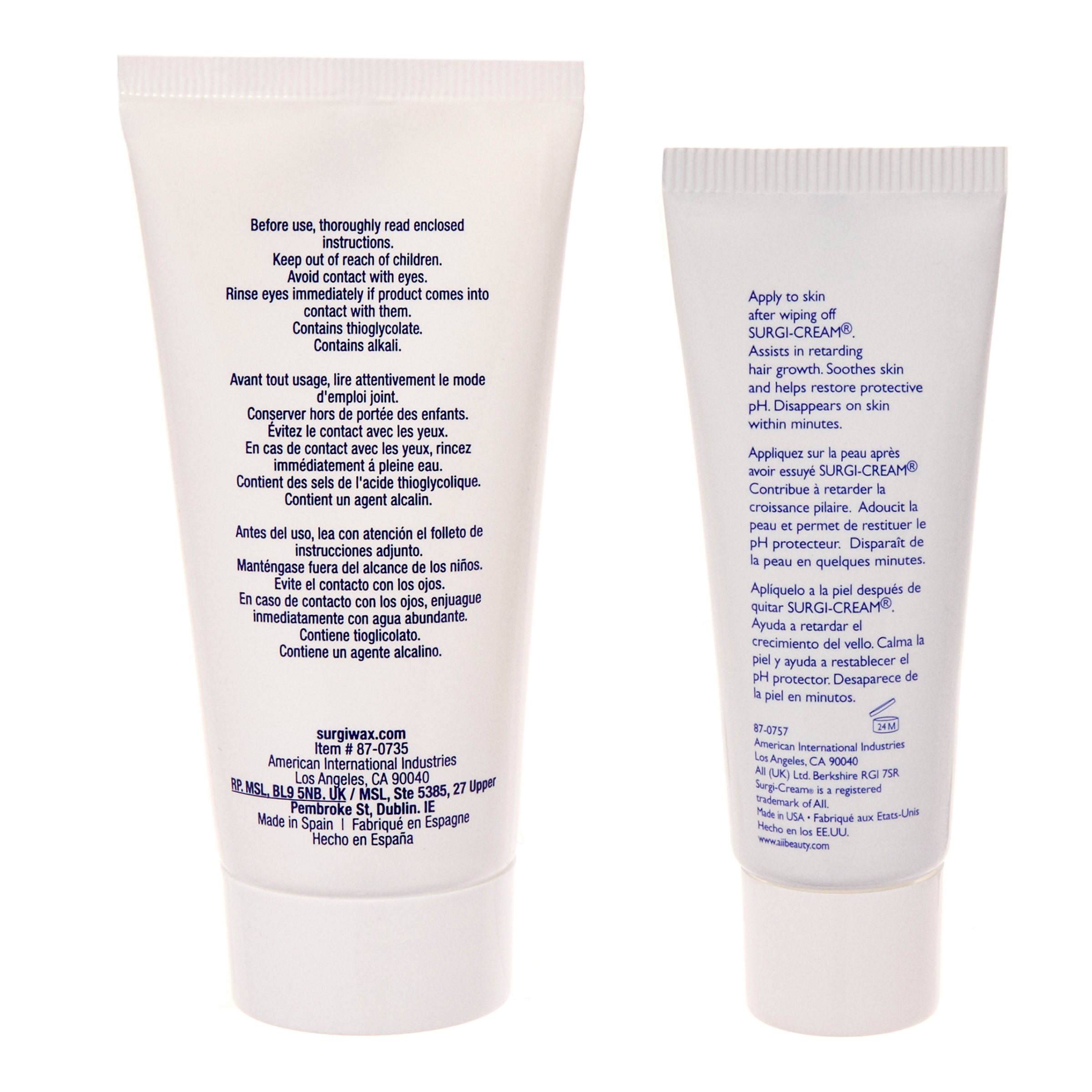 Two tubes of Surfer Cream with text on a white background