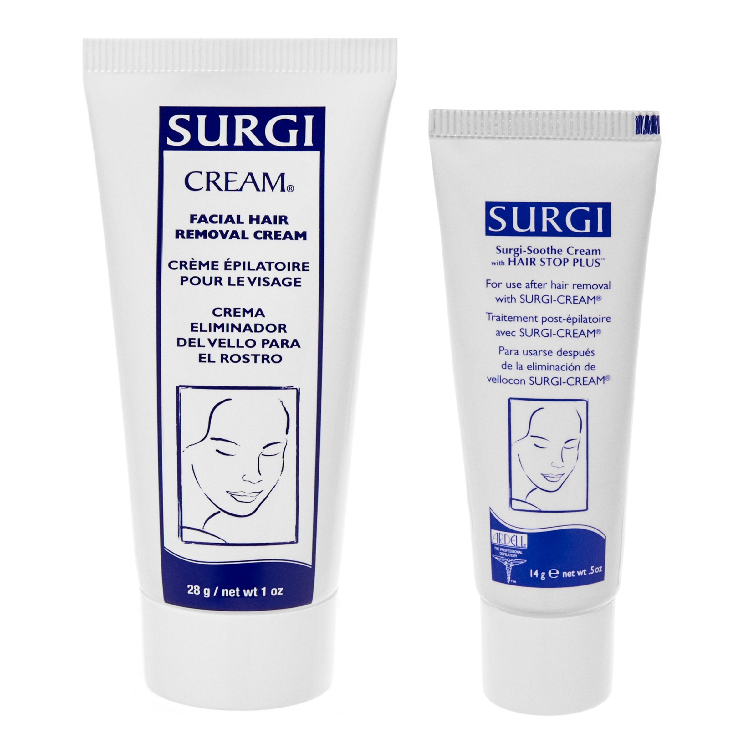 Two tubes of Surgi Cream on a white background