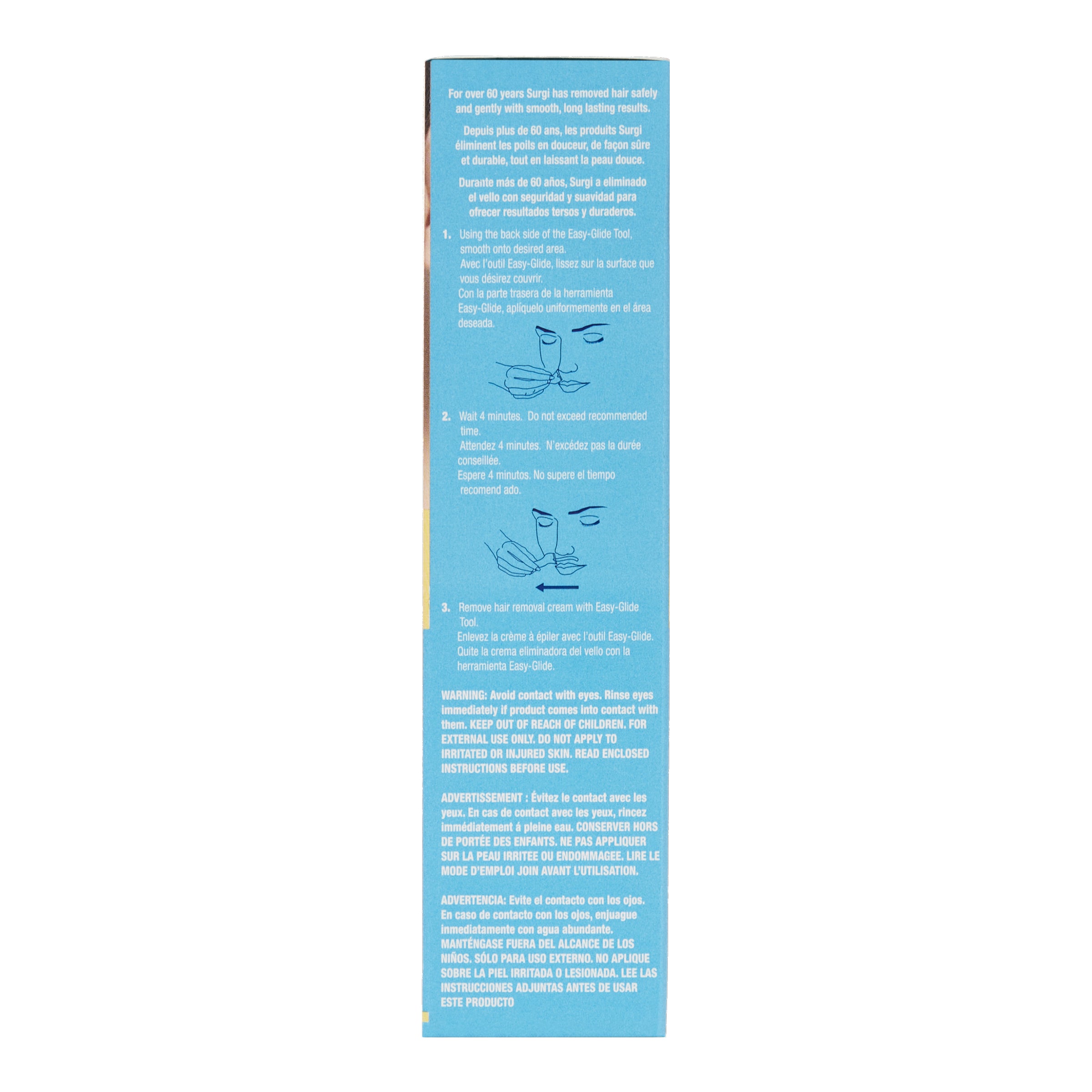 Product label with text and a small graphic on a white background