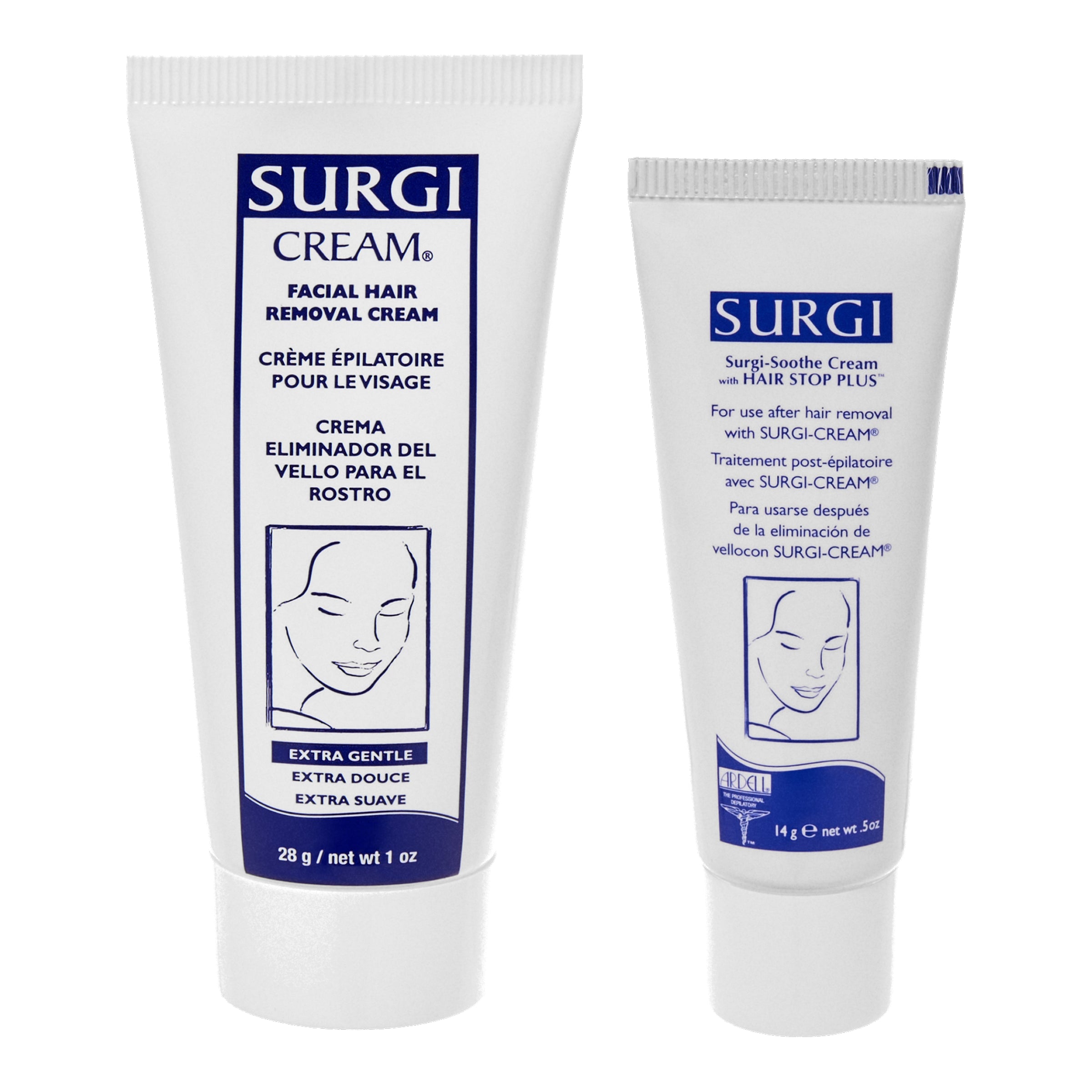 Two tubes of Surgi Cream on a white background